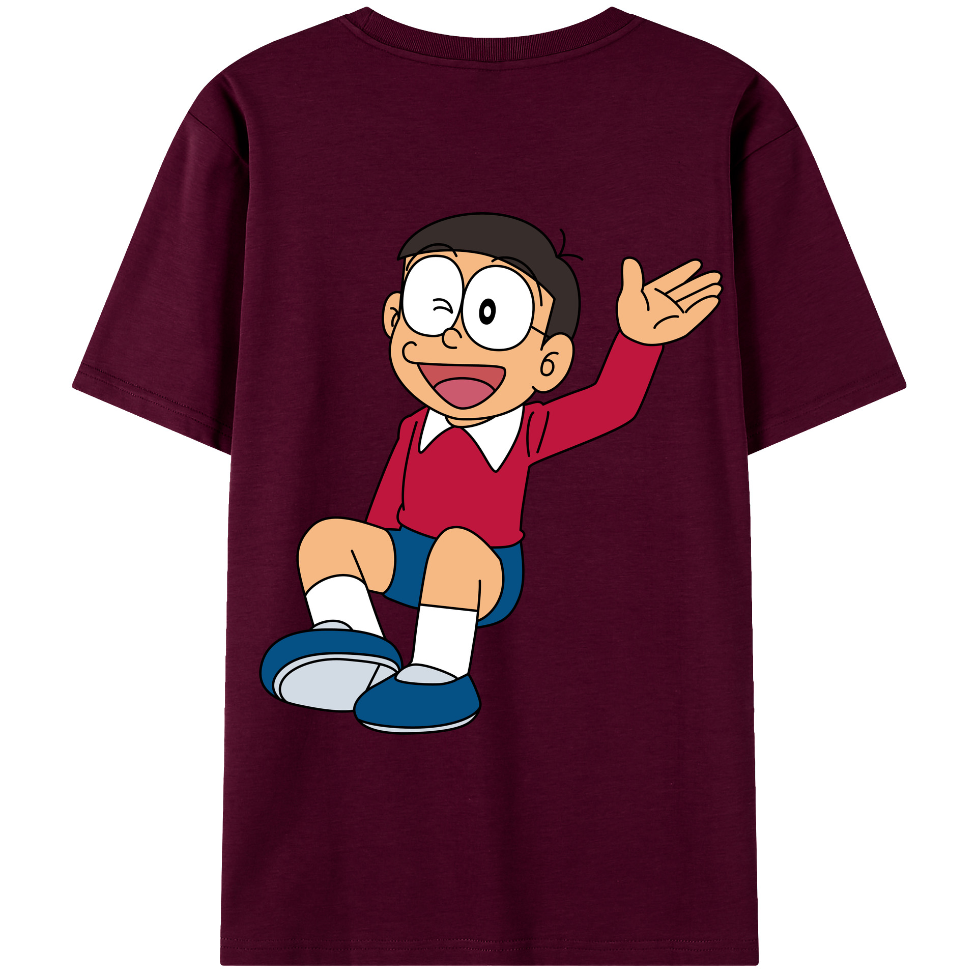 （画像用） ドラえもん 野比 のび太 Doraemon Nobita Nobi レディース半袖Tシャツ(バックプリント)